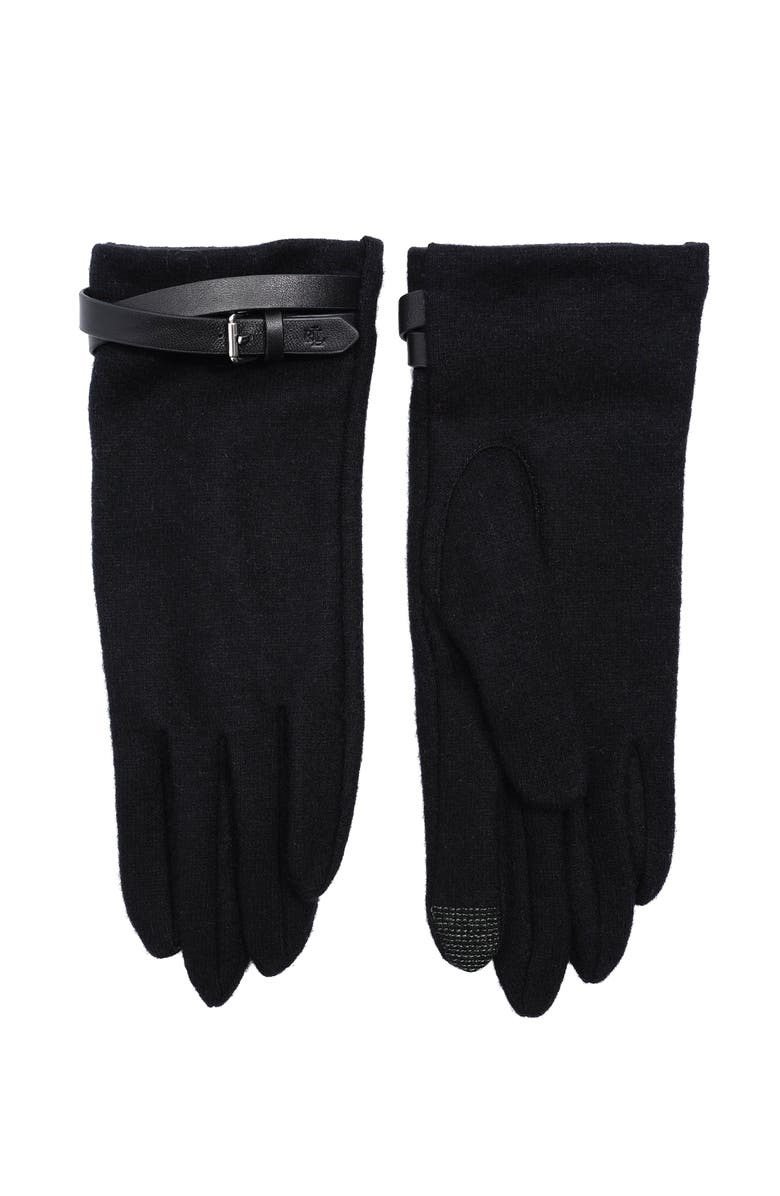 Lauren Ralph Lauren Criss Cross Belt Glove, Alternate, color, Black