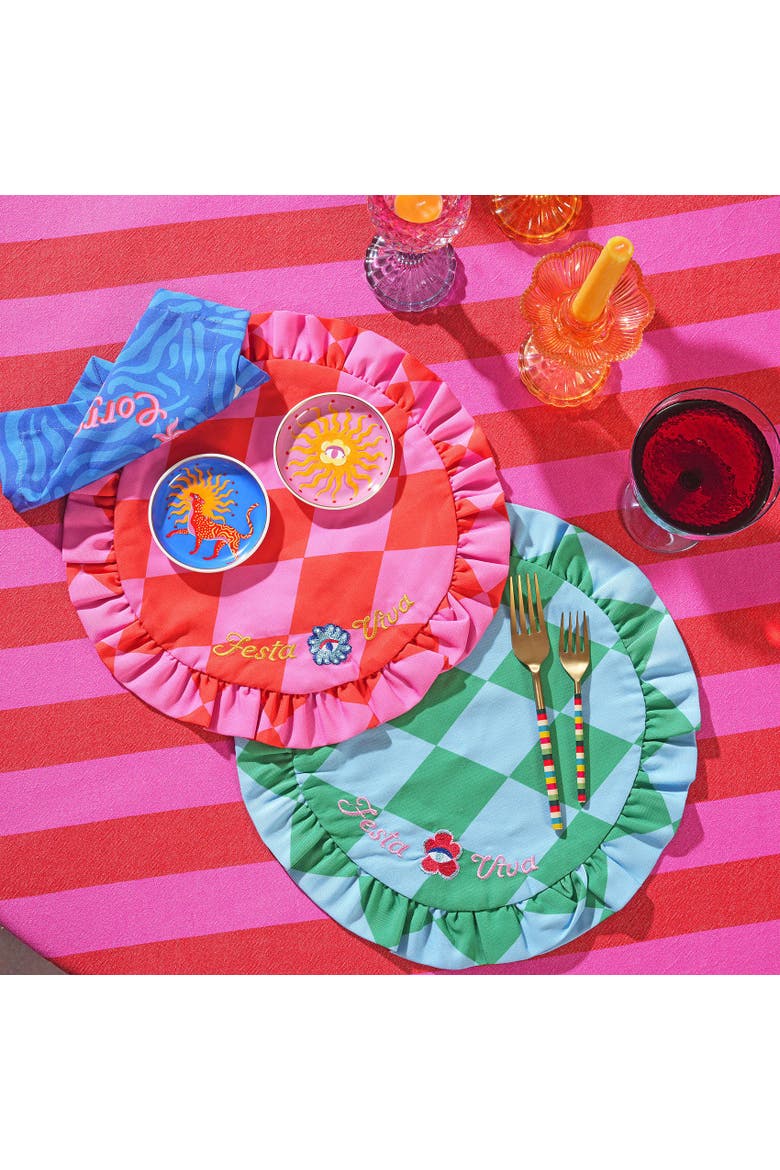 Place Mat 2 Pcs Set, Alternate, color, Pink-Red-Green-Blue