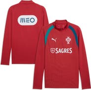 PUMA Men's Puma Red Portugal National Team Pre-Match Sponsor Patch Quarter-Zip Pullover