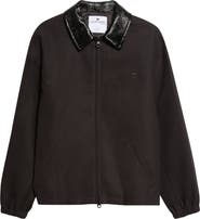 Courrèges Vinyl Collar Cotton Canvas Bomber Jacket