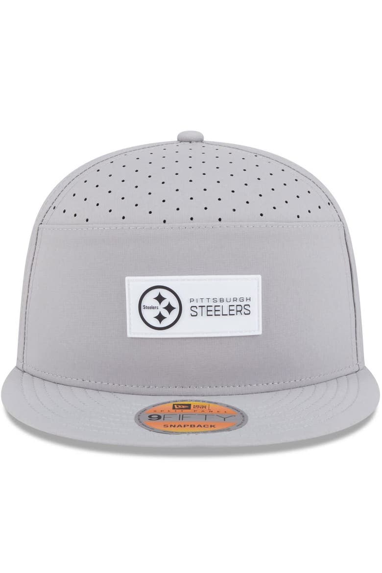 Men's New Era Gray Pittsburgh Steelers 2025 Sideline  Split Panel 9FIFTY Snapback Hat, Alternate, color, Gray