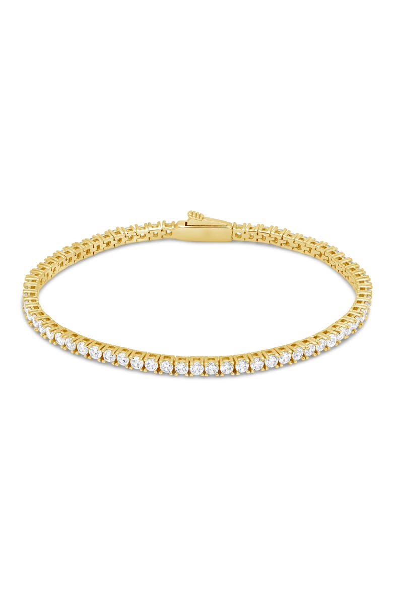 14K Gold Plated Cubic Zirconia Tennis Bracelet, Main, color, GOLD