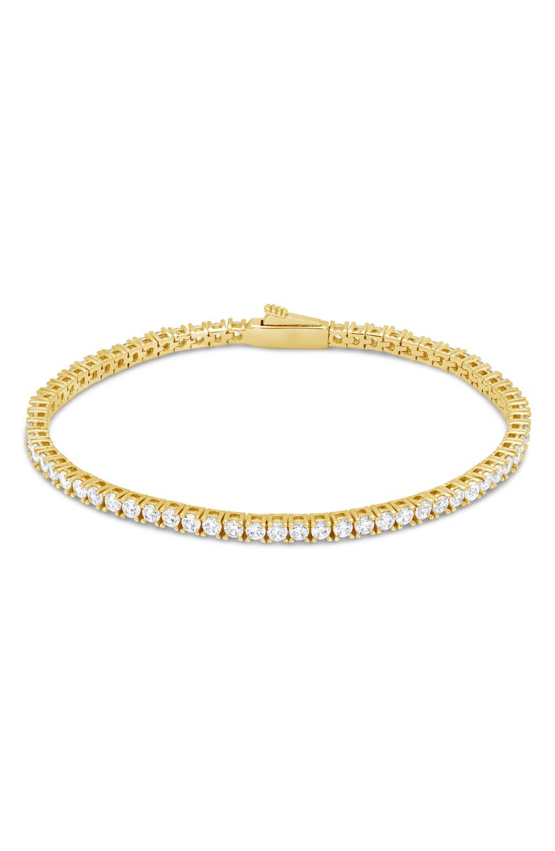 Sterling Forever 14K Gold Plated Cubic Zirconia Tennis Bracelet, Main, color, Gold