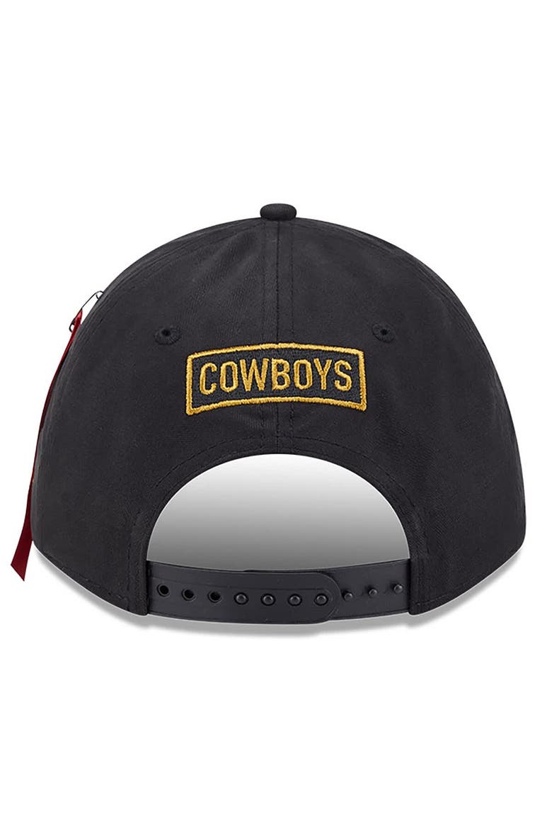 Men's New Era x Alpha Industries  Black Dallas Cowboys A-Frame 9FORTY Adjustable Hat, Alternate, color, Black