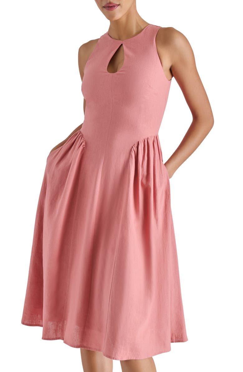 Steve Madden Everleigh Sleeveless Fit & Flare Dress, Alternate, color, Dusty Brick