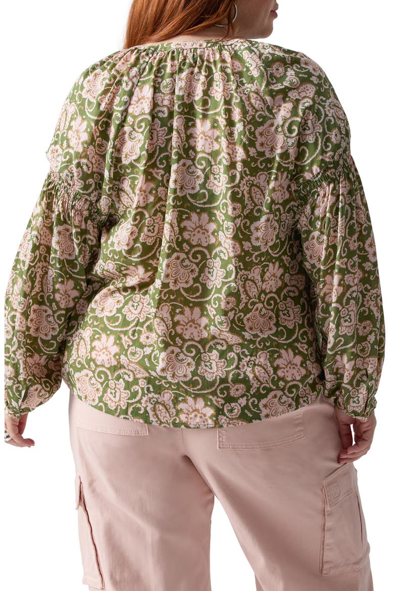 Sunday's Best Floral Print Top, Alternate, color, GREEN FLORAL
