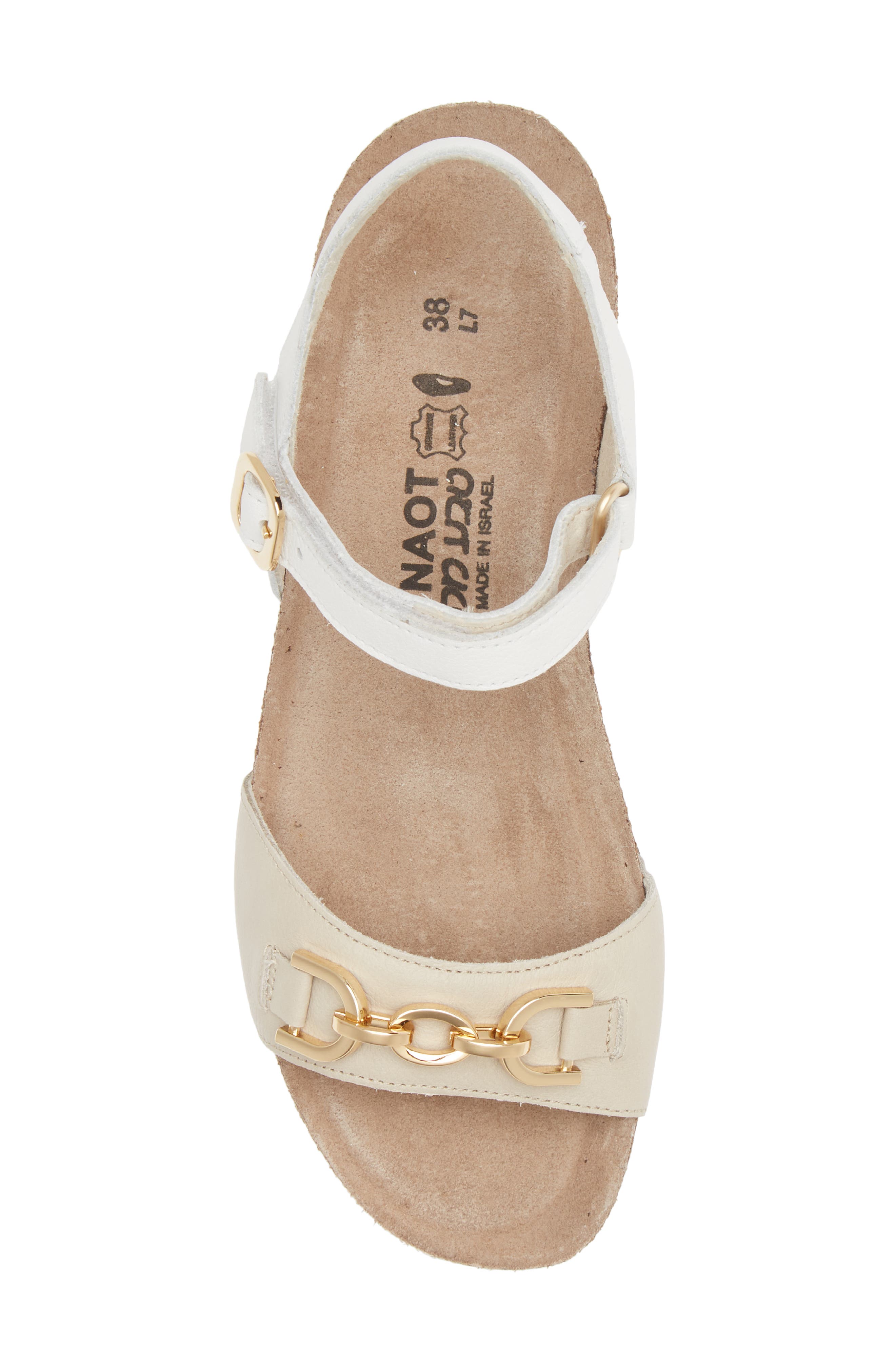 Naot Aubrey Wedge Sandal, Alternate, color, Soft Ivory/ Soft White Leather