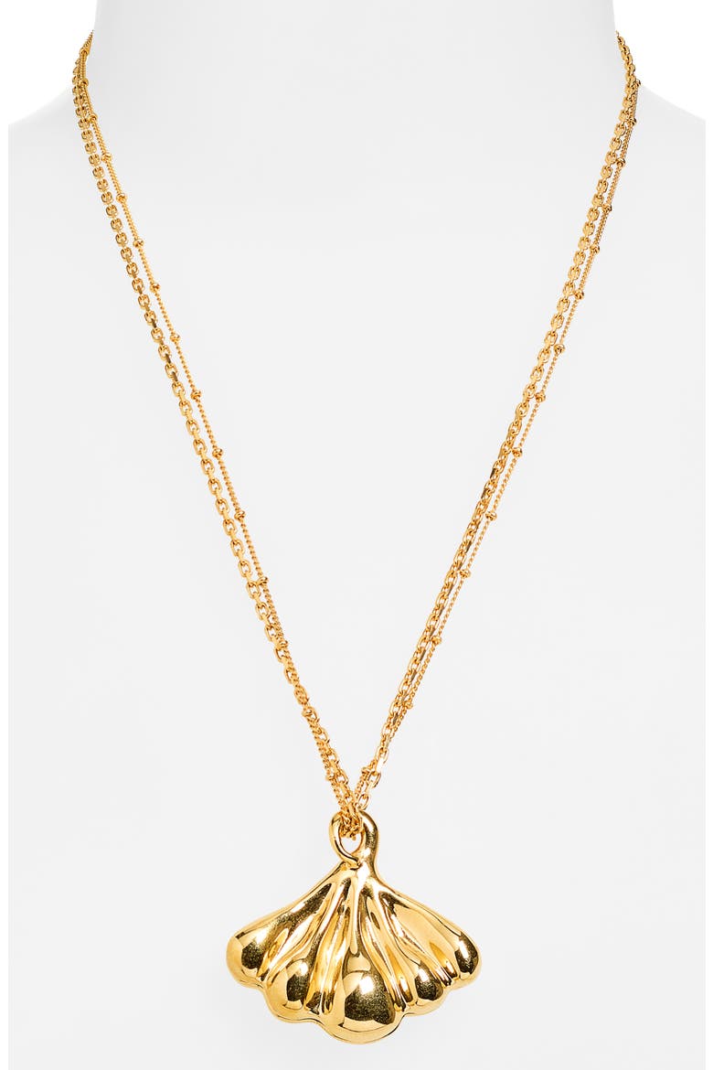 Double Chain Mirror Pendant Necklace, Alternate, color, GOLD/ SILVER MIRROR