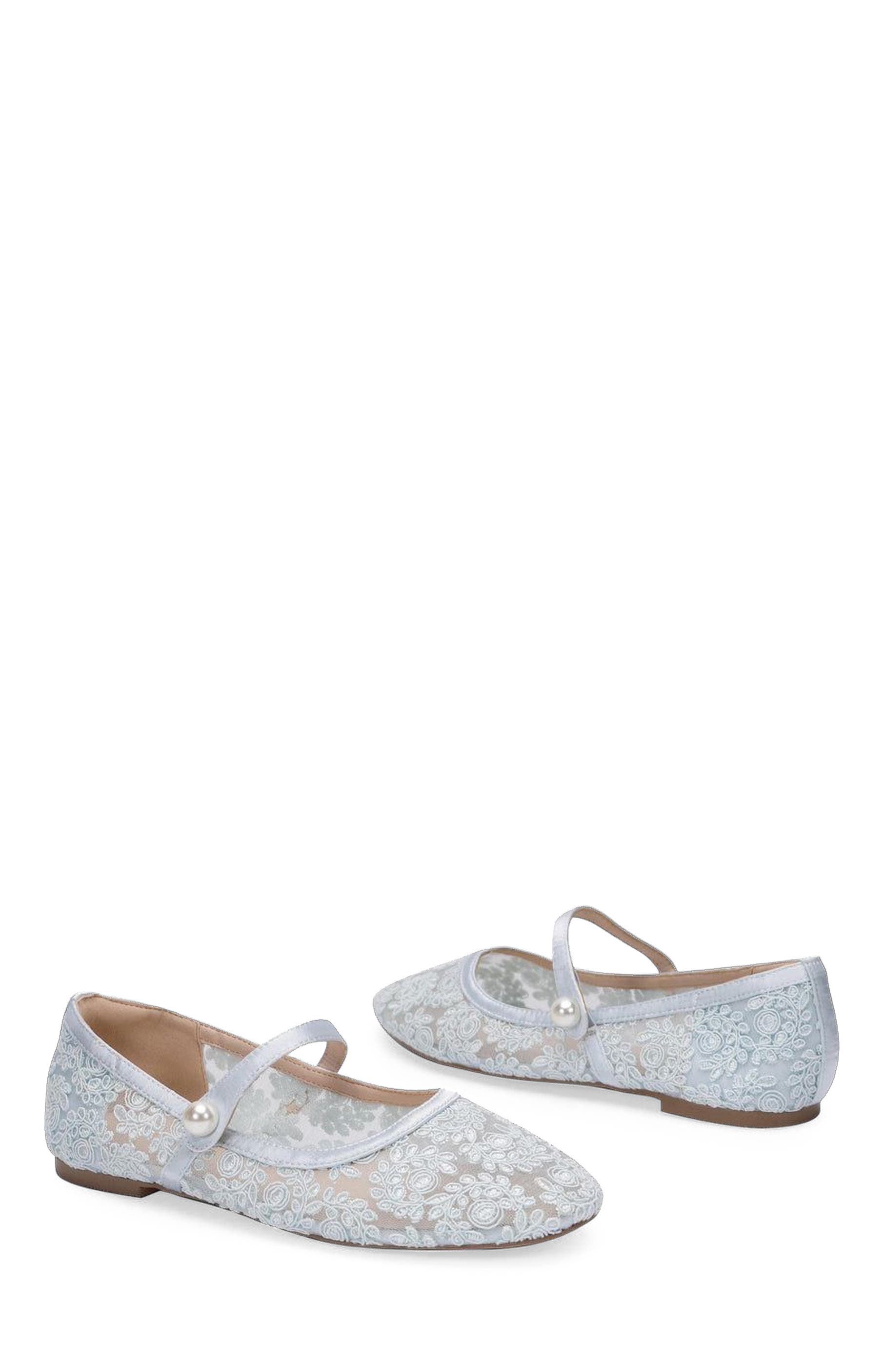 Zora Crochet Lace Mary Jane Flats, Alternate, color, Light Blue
