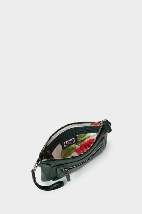 Osprey London The Ruby Leather Crossbody Bag In Green