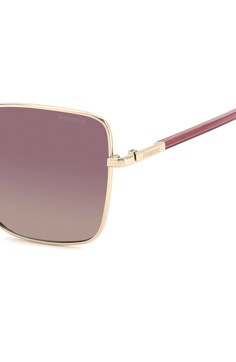 Polaroid 59mm Polarized Butterfly Sunglasses, Alternate, color, Gold/ Burgundy Sf Pz