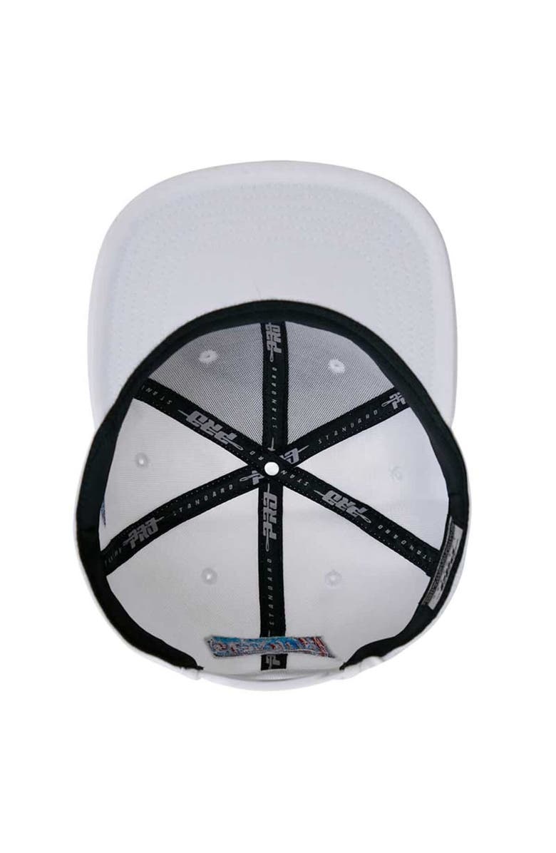 PRO STANDARD Men's Pro Standard White Delaware State Hornets  Evergreen Wool Snapback Hat, Alternate, color, 