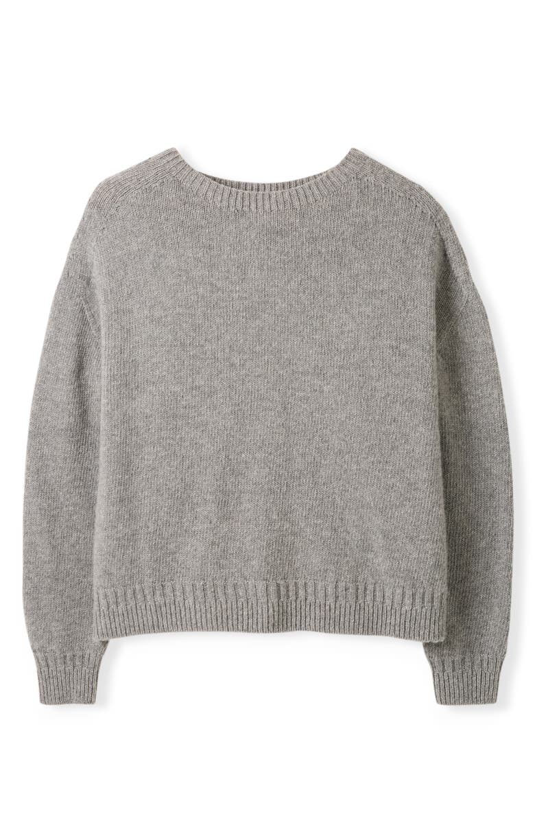 Celtic & Co. Boxy Saddle Shoulder Crew Neck Sweater, Alternate, color, Light Grey