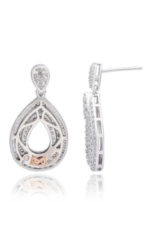 Suzy Levian Cubic Zirconia Teardrop Earrings In Metallic