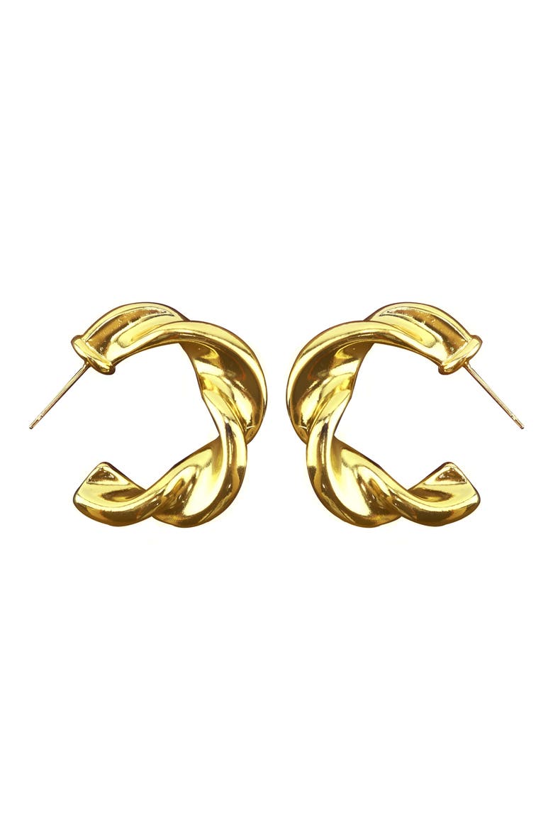 Twisted Hoop Earrings, Main, color, GOLD