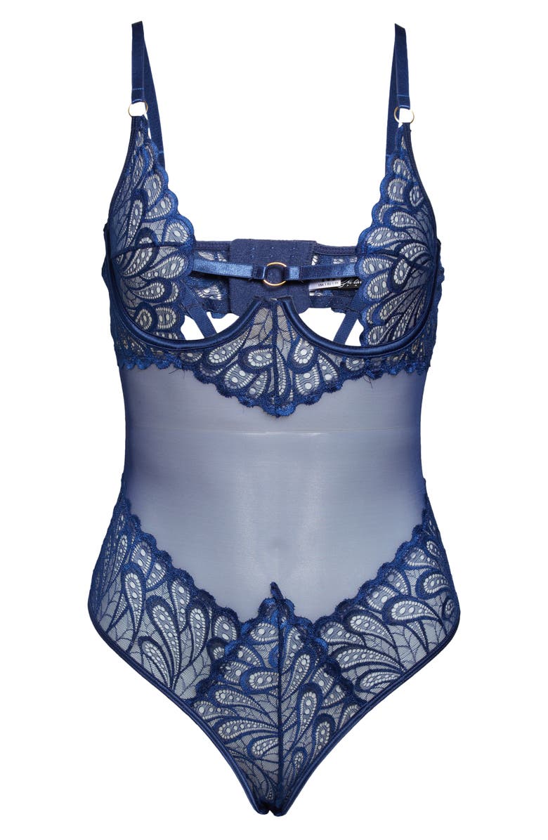 Oh La La Cheri Melody Mesh & Lace Teddy, Alternate, color, 