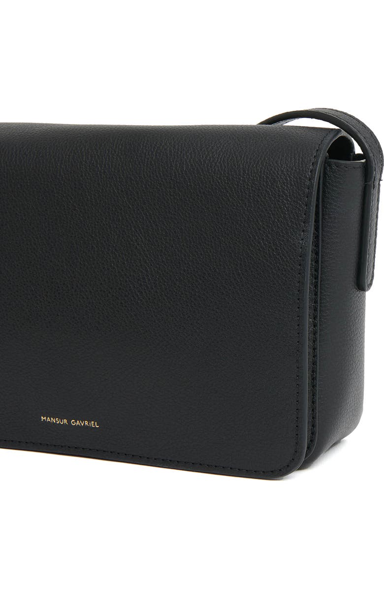 Mansur Gavriel Clio Leather Shoulder Bag, Alternate, color, Black