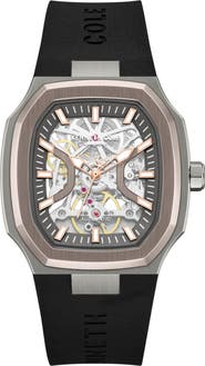 Kenneth Cole New York Automatic Leather Strap Watch, 40mm x 47.5mm