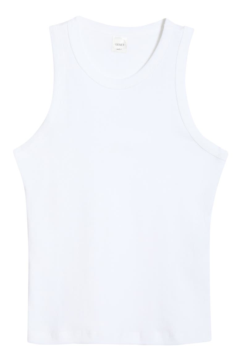 Nando High Neck Cotton Tank, Main, color, WHITE
