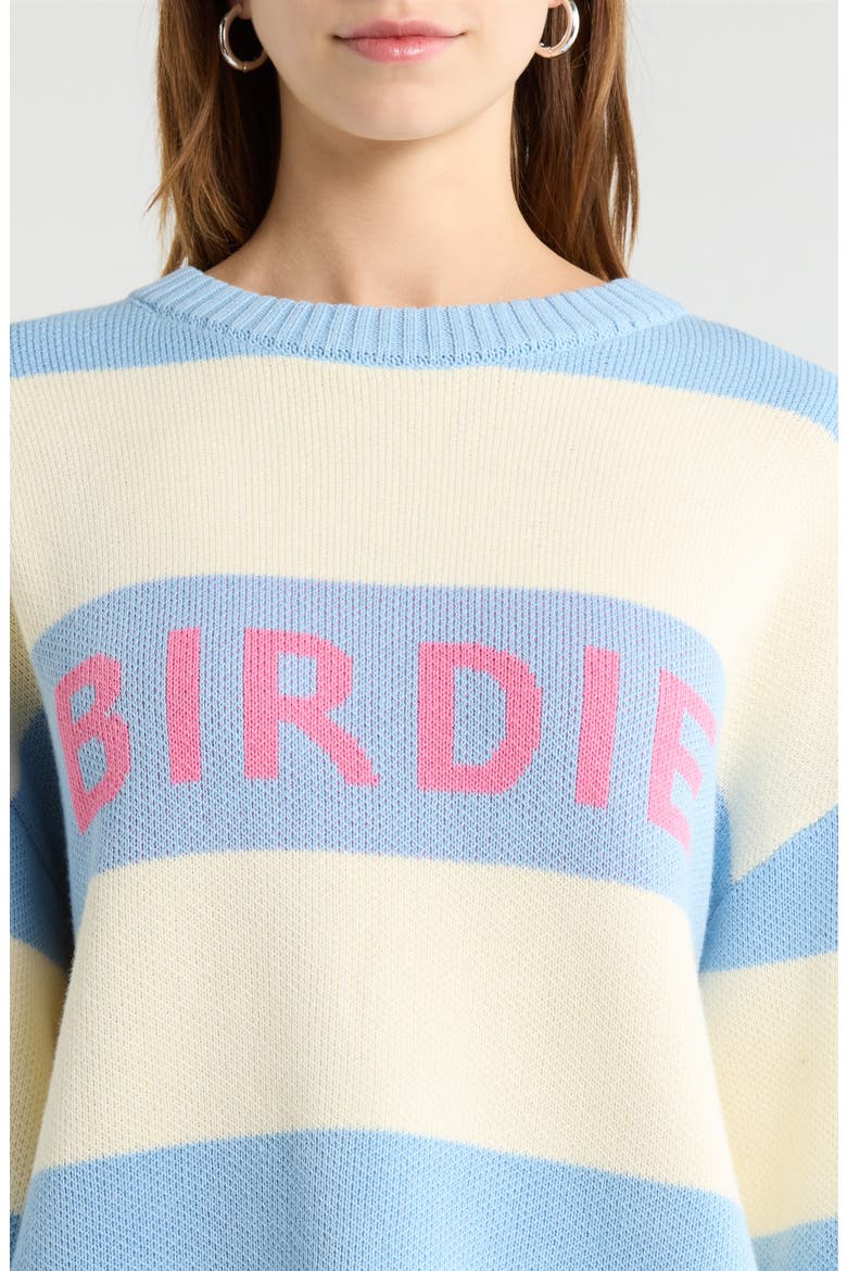 Golf Birdie Stripe Sweater, Alternate, color, BLUE-CREAM