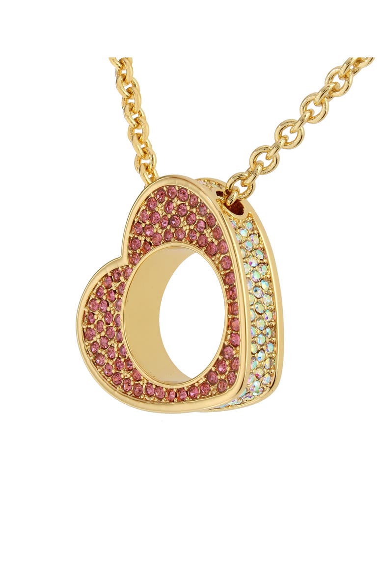 Pavé Heart Pendant Necklace, Alternate, color, PINK