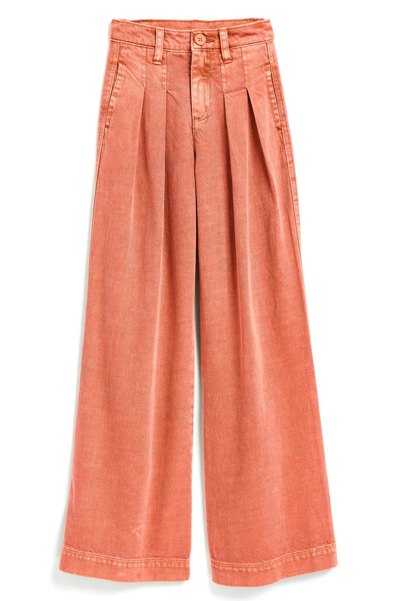 Kids' Double Pleat Wide Leg Jeans, Main, color, SUGAR CORAL