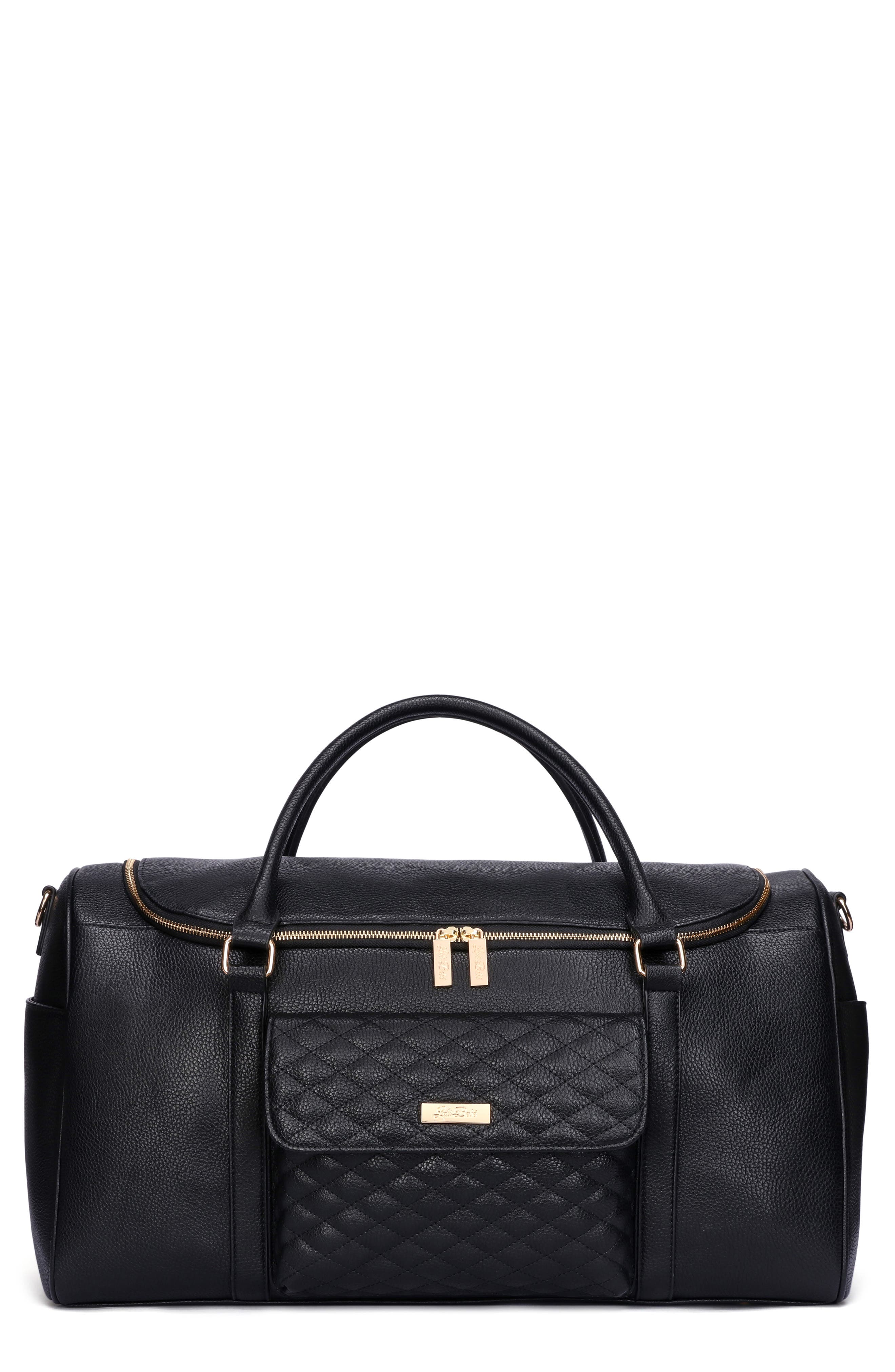 Luli Bebé Monaco Faux Leather Travel Bag, Main, color, Ebony Black