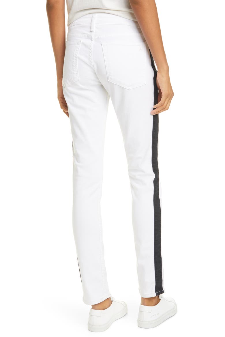Dre Side Stripe Slim Boyfriend Jeans, Alternate, color, OFFWHT