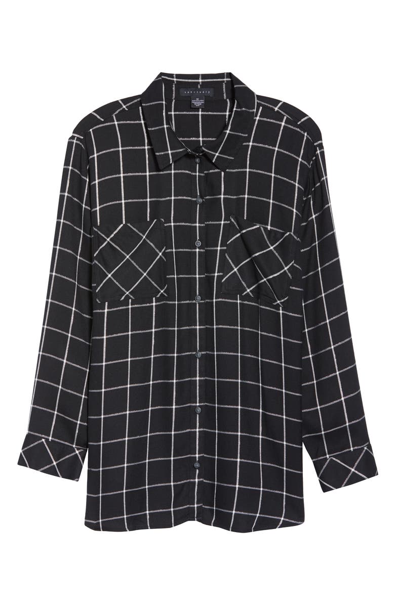 Sanctuary New Generation Plaid Boyfriend Shirt, Alternate, color,