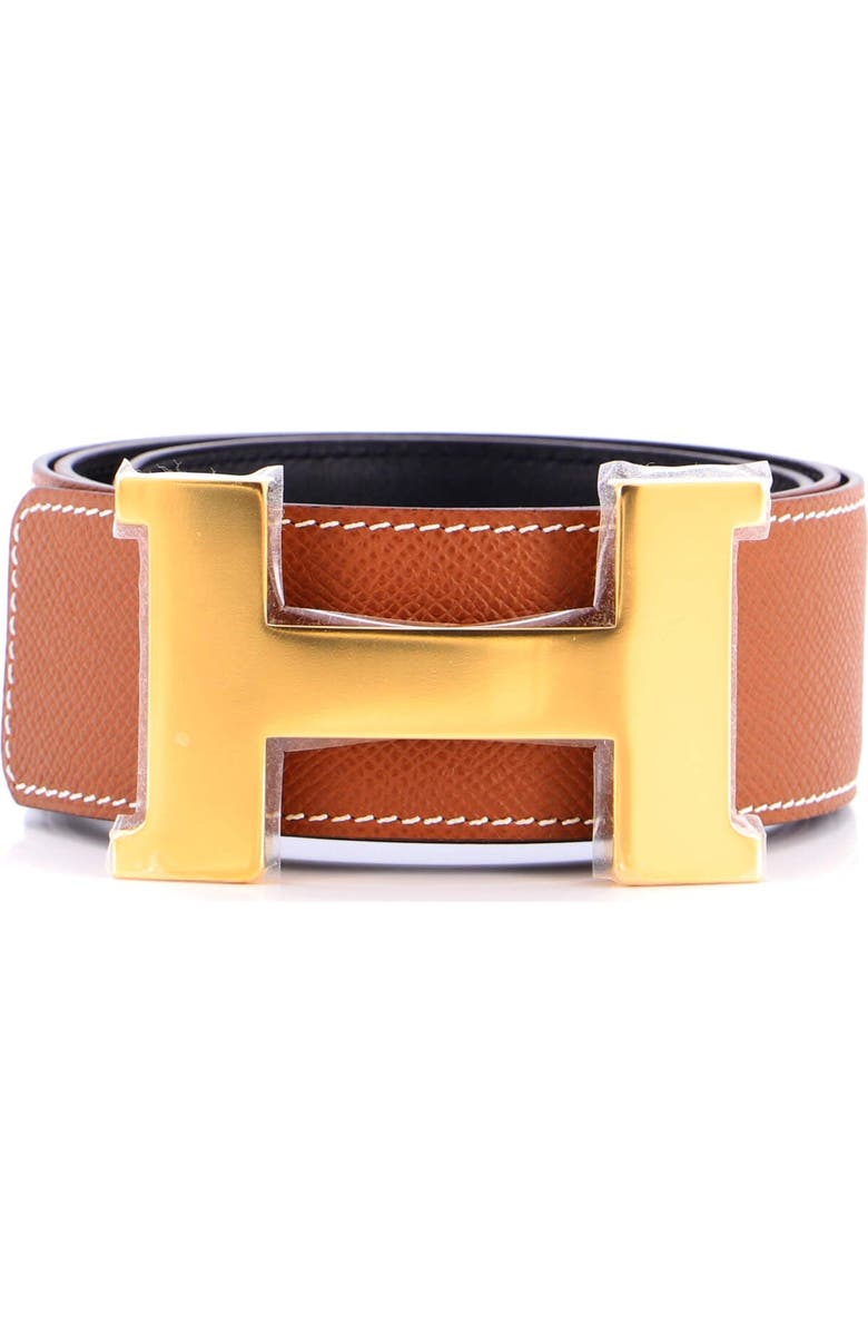 Pre-Owned Hermes Constance Reversible Belt Leather Wide, Main, color, Brown