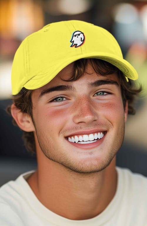 Shop Dalix Ghost Life Embroidered Casual Cap In Yellow
