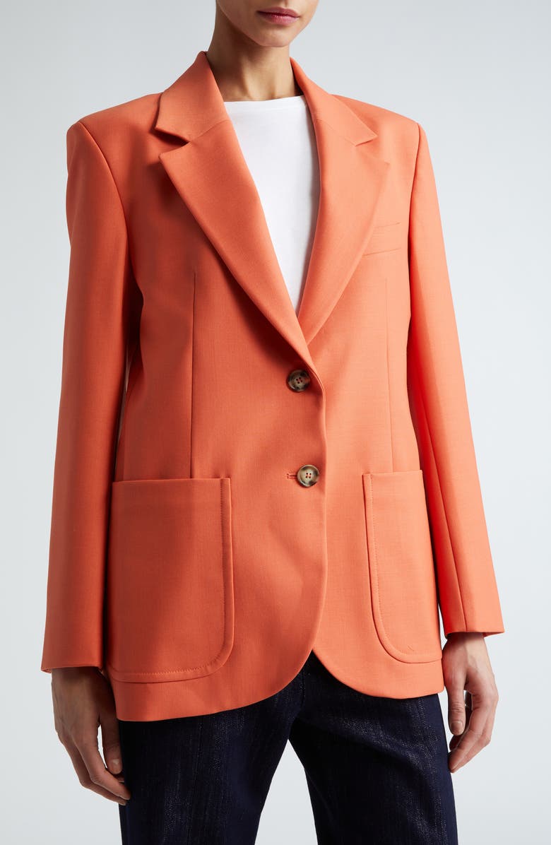 Victoria Beckham Patch Pocket Stretch Twill Blazer, Alternate, color,