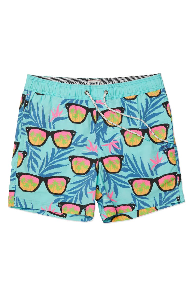 Party Pants Shady Swim Trunks, Main, color, 