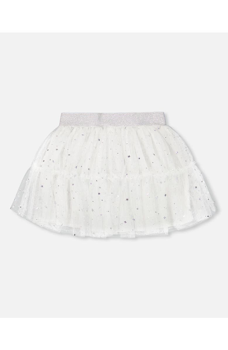 Deux par Deux Girl's Glittering Tulle Skirt Off White, Alternate, color, Off White