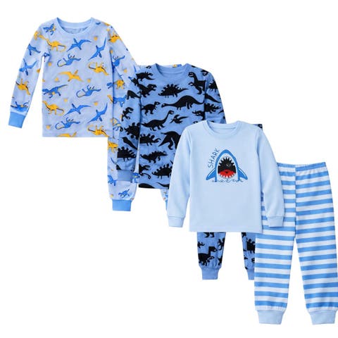 Boys 3 Pack Long Sleeve Pajamas (Toddler, Little Kid & Big Kid)