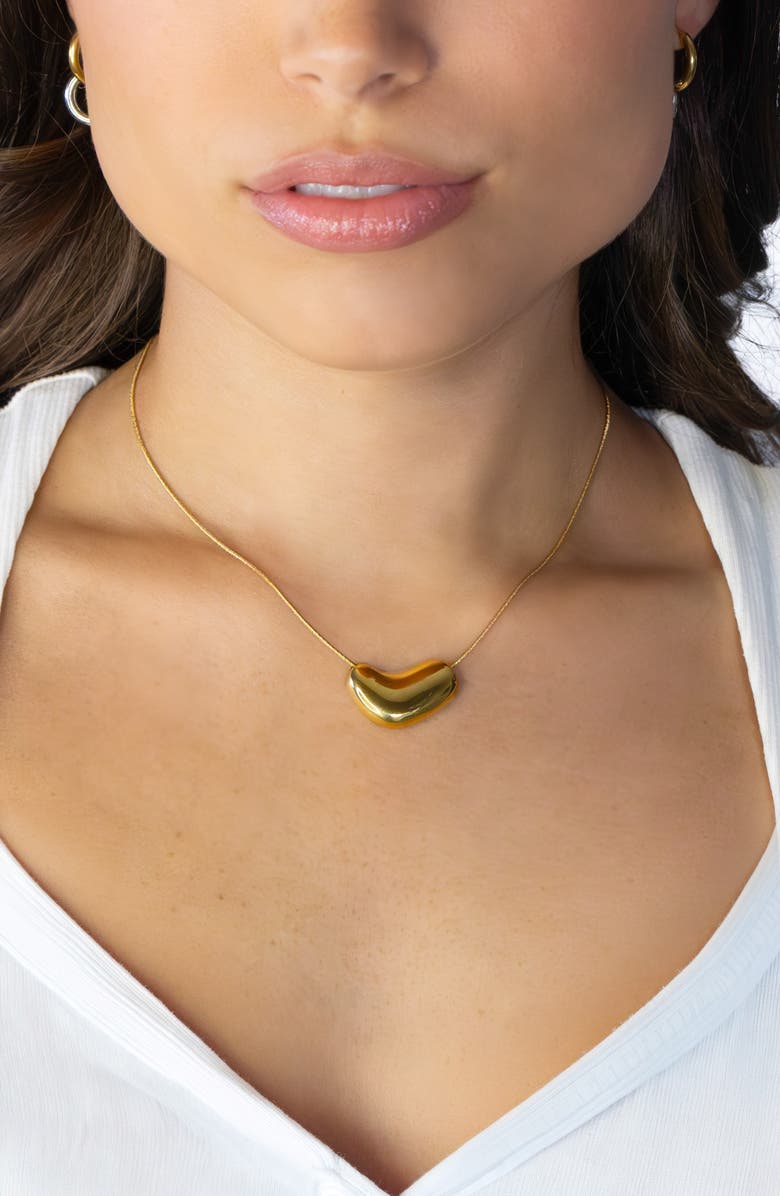 MARLYN SCHIFF Beaded Heart Pendant Necklace, Alternate, color, Gold