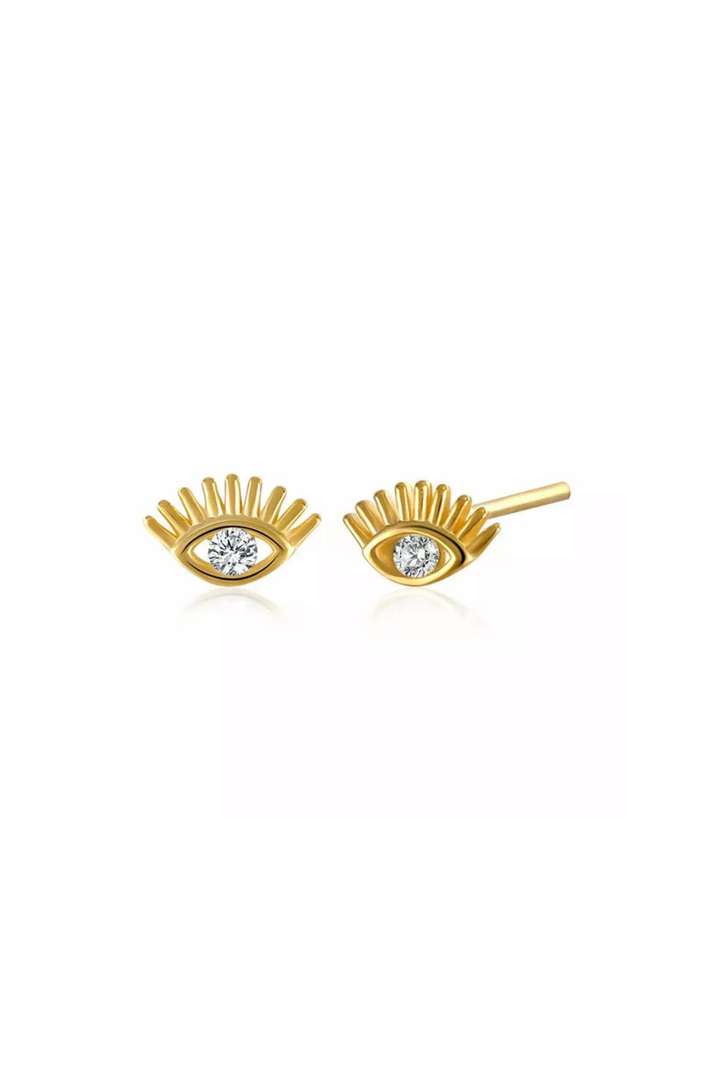 Spero London Eye Stud Earrings Sterling Silver, Main, color, Gold