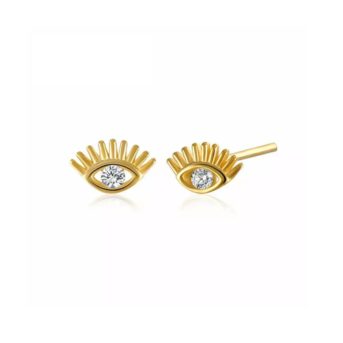 Eye Stud Earrings Sterling Silver