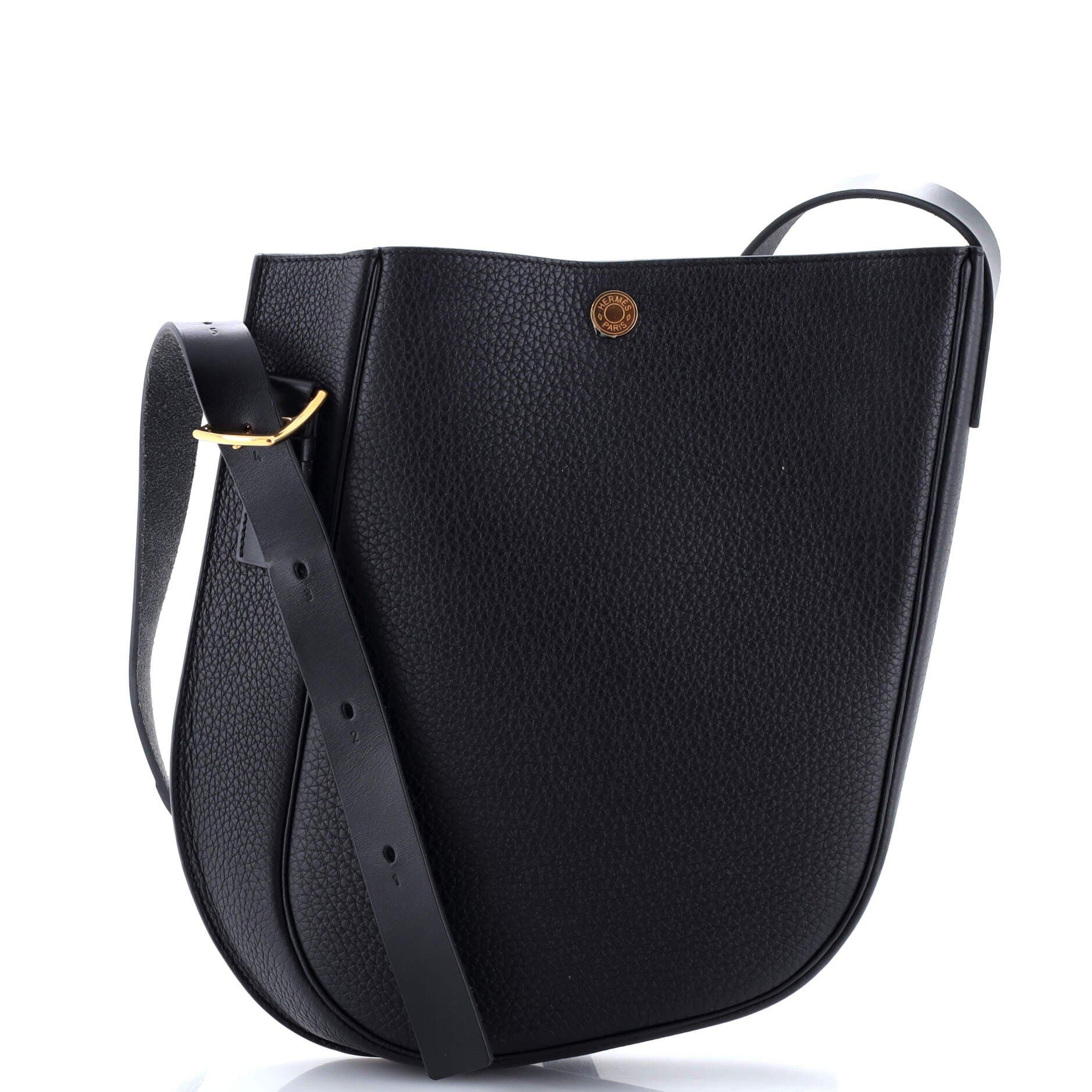 Pre-Owned Hermes Perspective Cavaliere Bag Togo and Vache Hunter 28, Main, color, Noir