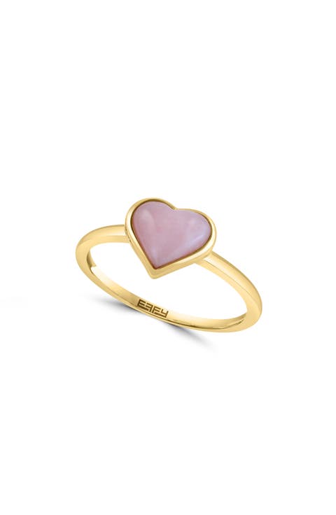 Pink Opal Heart Ring