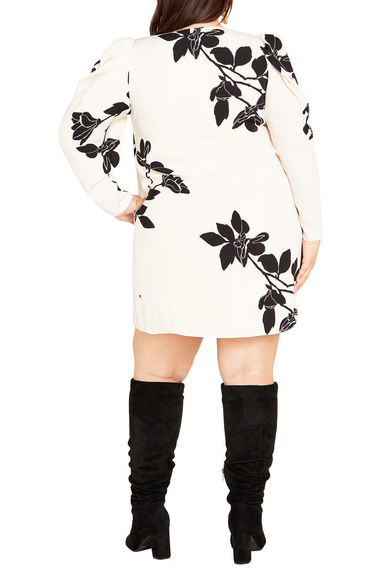 Katalina Floral Long Sleeve Minidress, Alternate, color, IVORY KATALINA