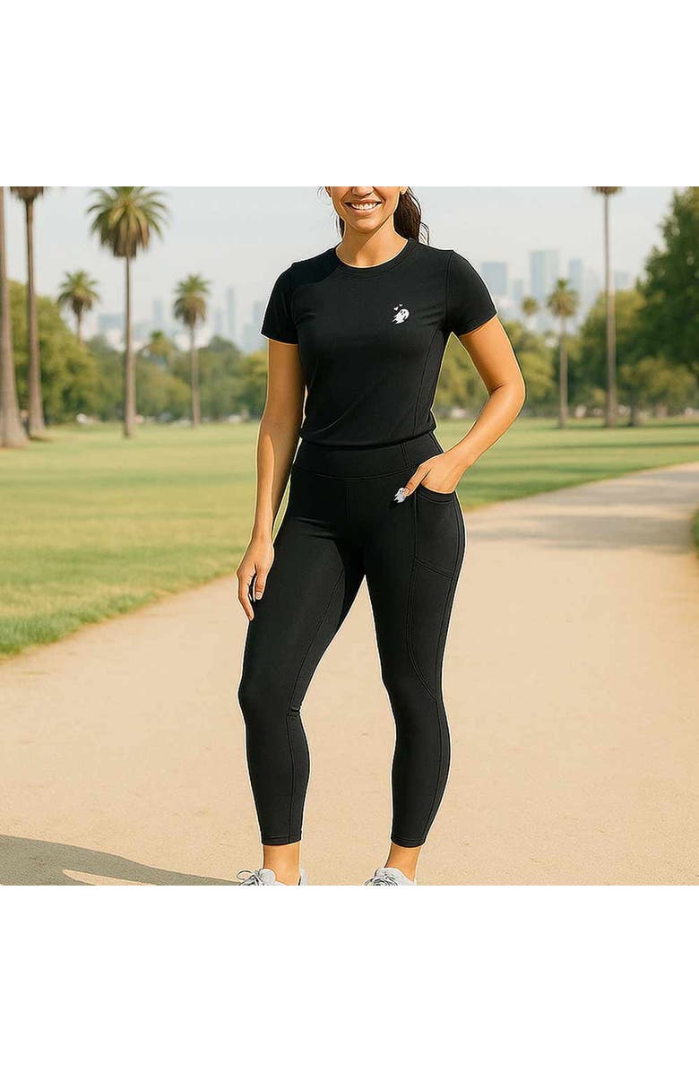 Dalix Ghost Active Mid Weight Leggings, Alternate, color, Black