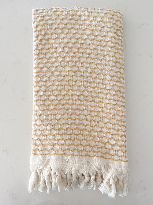 Anaya Beach Wave Turkish Cotton Beach Towel In Yellow