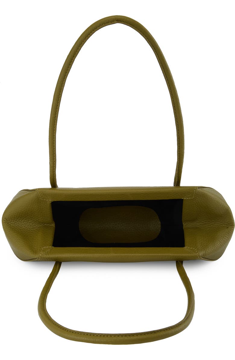 behno Mini Elizabeth Baguette Pebble Leather Shoulder Bag, Alternate, color, Olive