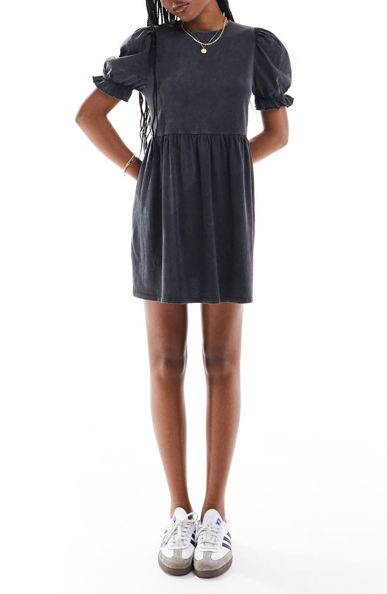 Miss Selfridge Puff Sleeve Babydoll Minidress, Main, color, 