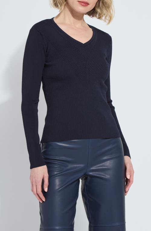 Lyssé Lysse Adette V-neck Rib Sweater In Blue
