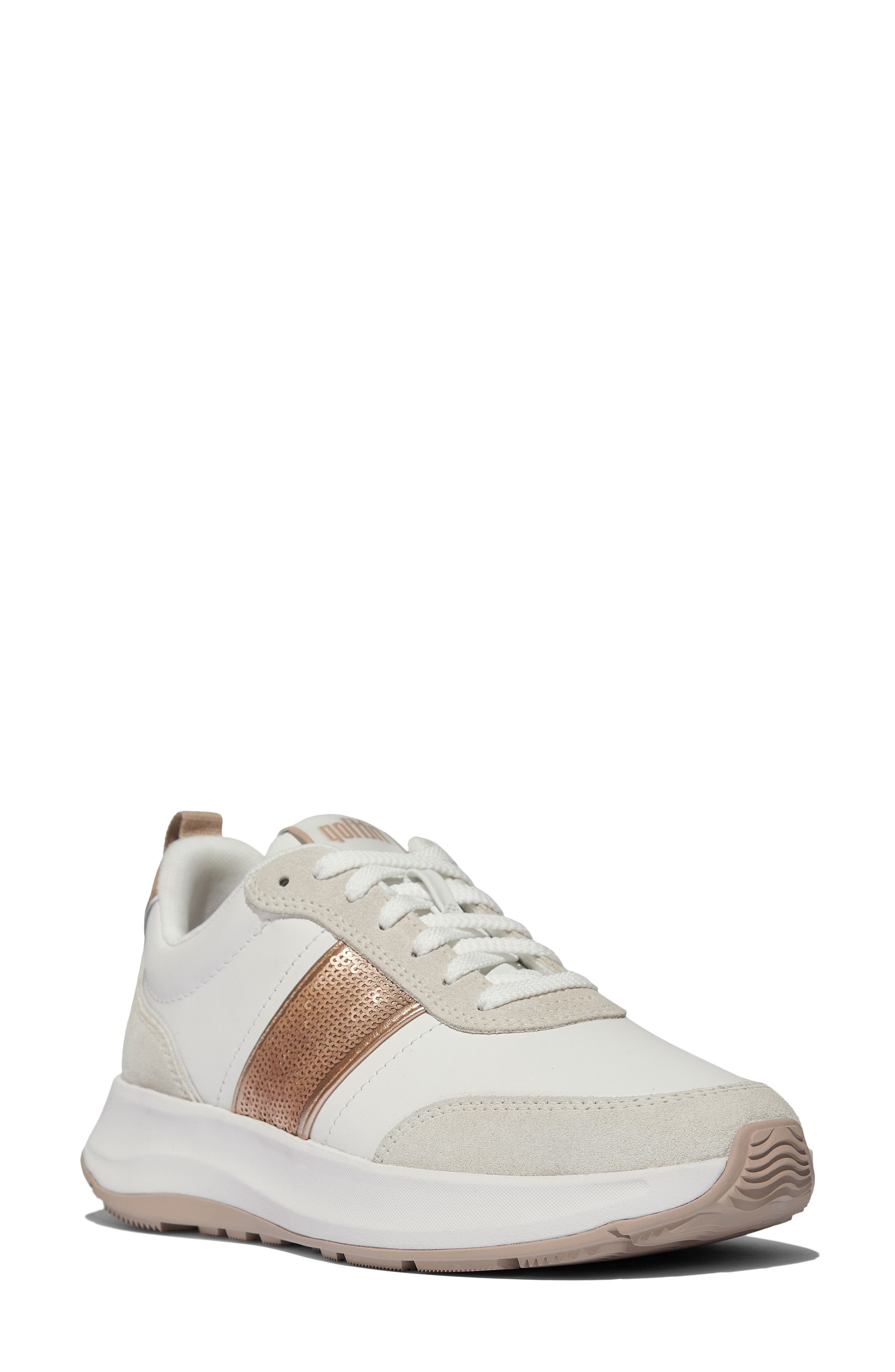 F-Mode Flow Sequin Leather Sneaker