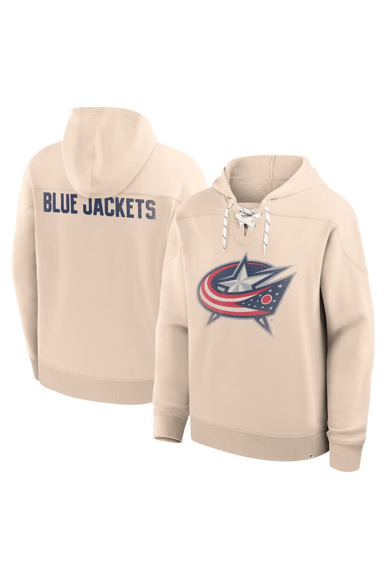Men's Fanatics Cream Columbus Blue Jackets Vintage Hoodie, Main, color, Cream