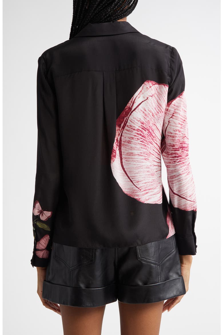 Willa Floral Silk Button-Up Shirt, Alternate, color, LUNA FLORAL