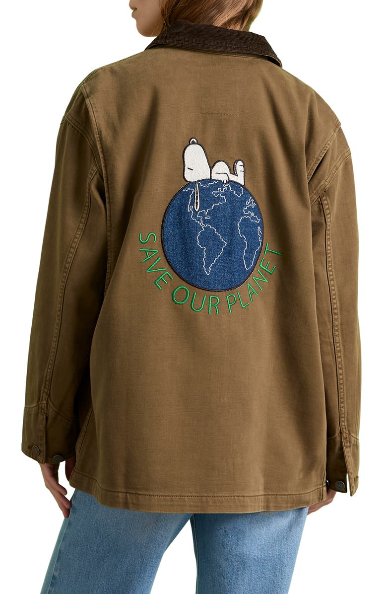 Sanctuary x Peanuts Save Our Planet Jacket, Alternate, color, Timber Brown